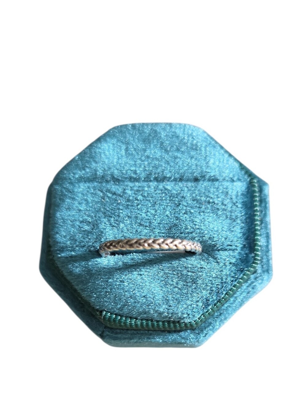 Size 8 Silver Toned Braided Stackable Ring